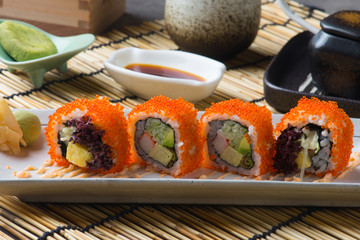 California Maki Sushi with Masago