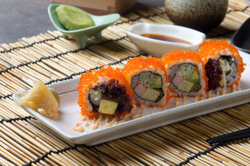 California Maki Sushi with Masago