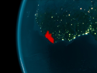Night view of Liberia