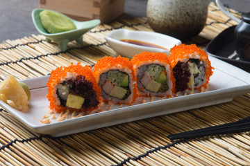California Maki Sushi with Masago