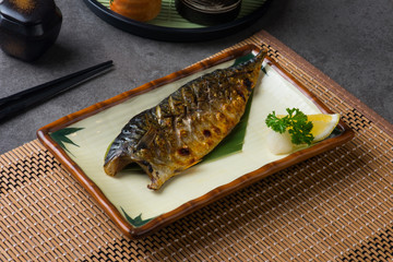 Saba fish grilled japanese food