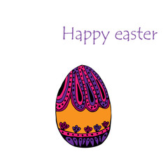 Vector Easter egg doodle background. Cute hand drawn childish invitation, greeting card.
