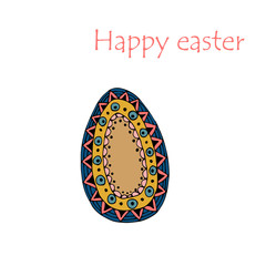 Vector Easter egg doodle background. Cute hand drawn childish invitation, greeting card.