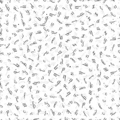 Vector seamless pattern with painted letters of the alphabet.