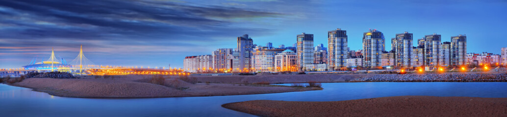 Panorama of new districts of St. Petersburg