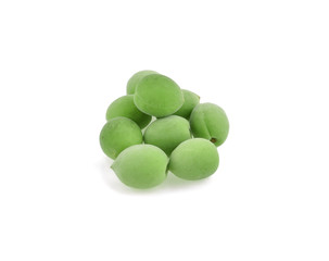 Green plum isolated on white background