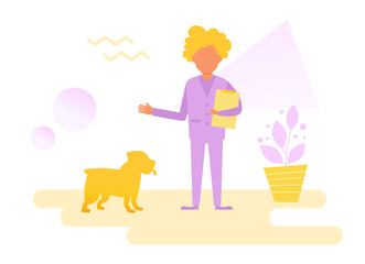 Veterinarian with dog