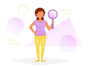 Woman with a magnifying glass