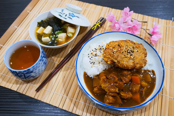 Japanese curry with fried pork Homemade style

