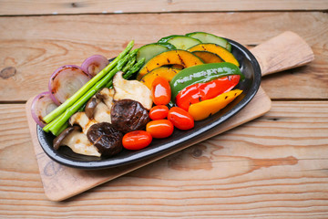 Tomato, onion, asparagus, grilled mixed vegetable