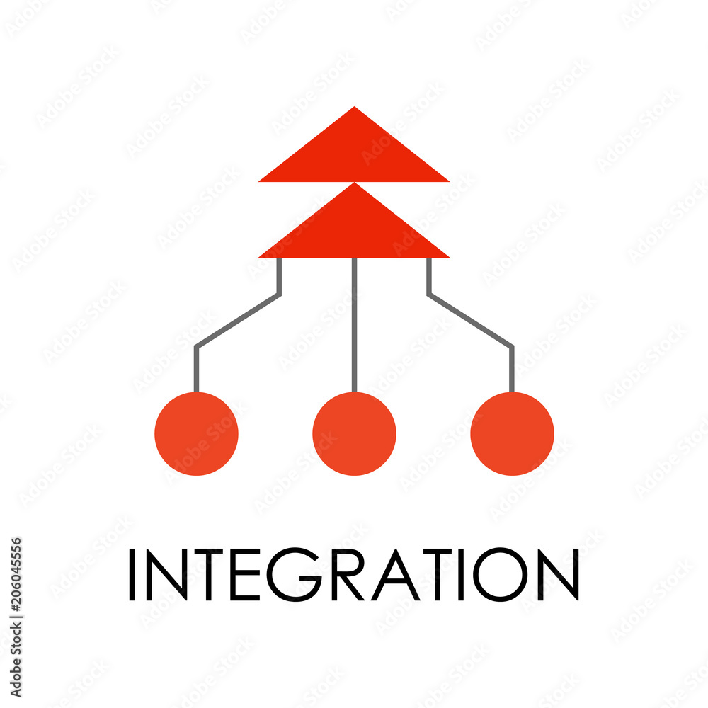 Aufkleber colored integration illustration. element of marketing and business flat for mobile concept and web 