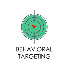 colored behavioral targeting illustration. Element of marketing and business flat for mobile concept and web apps. Isolated behavioral targeting flat can be used for web and mobile