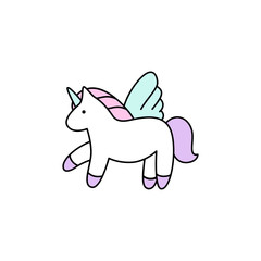 Unicorn. Vector illustration. Colorful icon. Cute unicorn