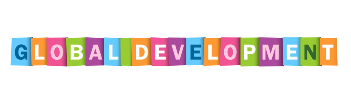 GLOBAL DEVELOPMENT colourful vector letters icon