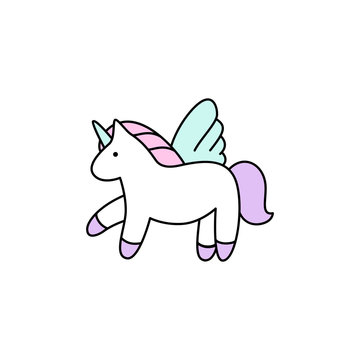Unicorn. Vector illustration. Colorful icon. Cute unicorn