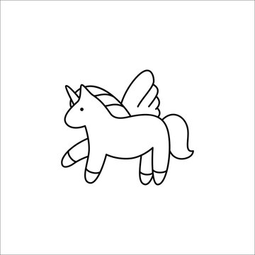 Unicorn. Vector illustration. line icon. Cute unicorn