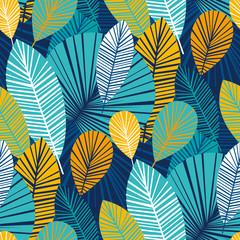 Materiał do szycia Vibrant cool leaves seamless pattern