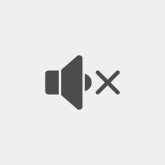 Turn off the sound flat vector icon	