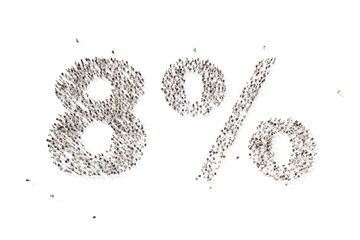 many people in form text eight percent 3d rendering