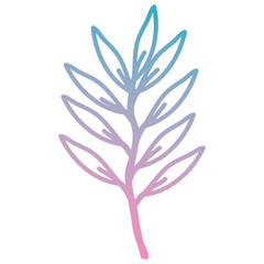 branch with leafs decorative icon vector illustration design