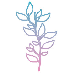 branch with leafs decorative icon vector illustration design