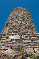 Cylindrical tower of sighting in Vernazza