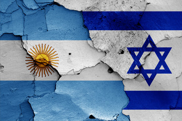 flags of Argentina and Israel