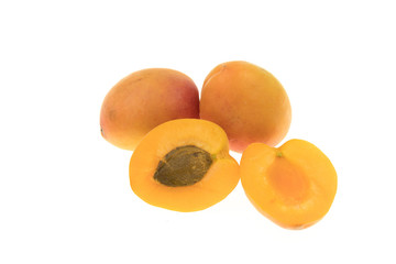 Apricot on white background isolated insulated