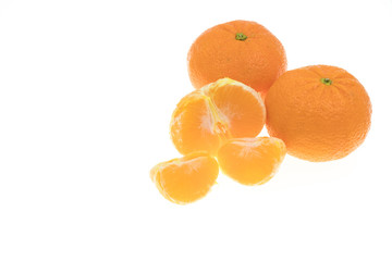 mandarine on white background isolated insulated