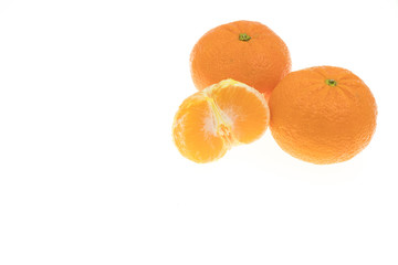 mandarine on white background isolated insulated