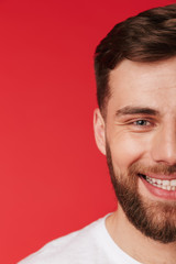 Obraz premium Cropped photo of handsome young man