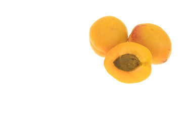 Apricot on white background isolated insulated