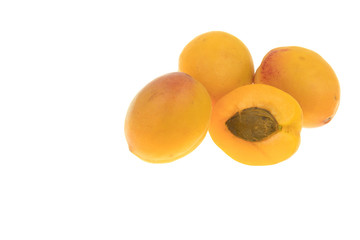 Apricot on white background isolated insulated