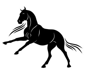 A template of a jumping horse.