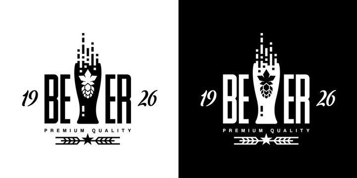 Modern craft beer drink vector isolated logo sign for bar, pub, brewery or brewhouse.