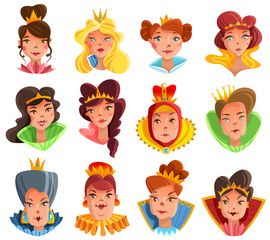 Princess And Queen Heads Set