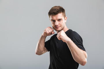Portrait of a focused young sportsman