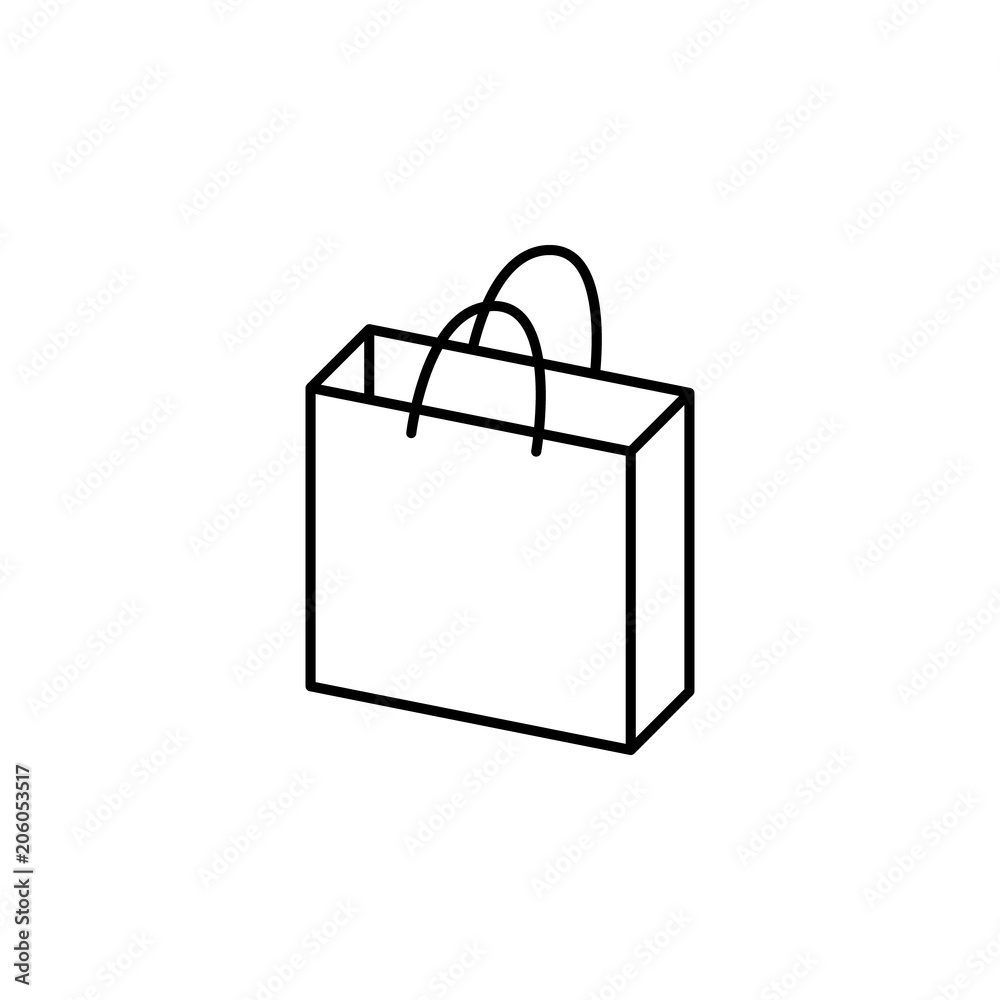 Poster bag from the store icon. element of mobile banking for smart concept and web apps. thin line bag fro