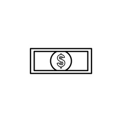 bill of the dollar icon. Element of mobile banking for smart concept and web apps. Thin line bill of the dollar icon can be used for web and mobile