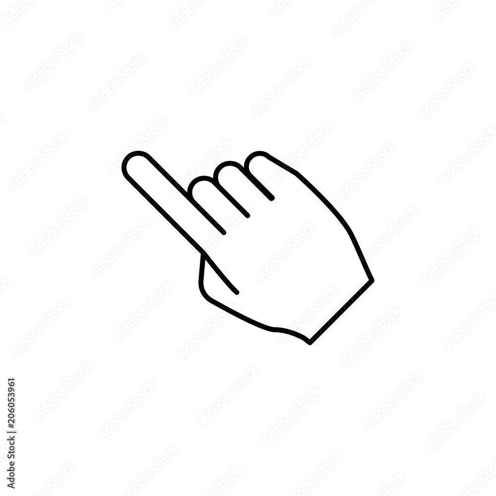 Poster finger point icon. element of mobile banking for smart concept and web apps. thin line finger point 
