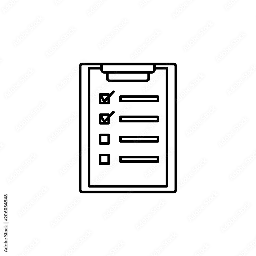 Aufkleber checklist icon. element of mobile banking for smart concept and web apps. thin line checklist icon c