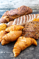 Assortment of baked French bread