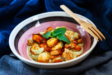 mashed chicken and tomatoes zucchini