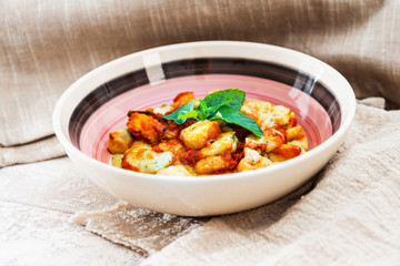 mashed chicken and tomatoes zucchini