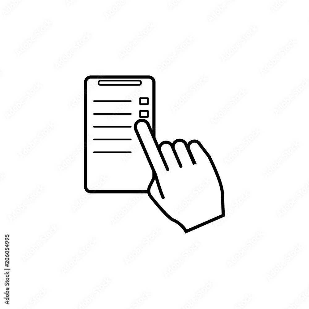 Aufkleber smart phone user icon. element of mobile banking for smart concept and web apps. thin line smart pho