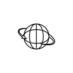 arrow globe icon. Element of mobile banking for smart concept and web apps. Thin line arrow globe icon can be used for web and mobile
