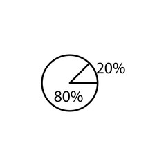 percentage in a pie icon. Element of mobile banking for smart concept and web apps. Thin line percentage in a pie icon can be used for web and mobile