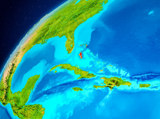 Fototapeta na wymiar Bahamas on Earth from space