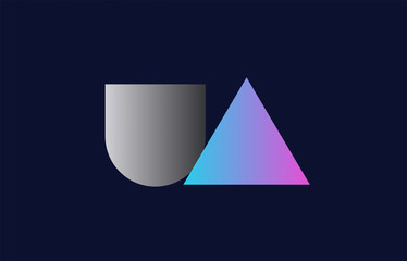 initial alphabet letter ua u a logo company icon design