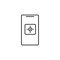 safe in mobile banking icon. Element of mobile banking for smart concept and web apps. Thin line safe in mobile banking icon can be used for web and mobile